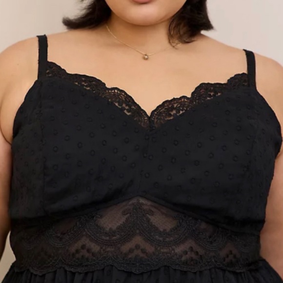 ๐ Babydoll Clip Dot Cami Top 3 3X 22 24 NWT Torrid New! Black Camisole - Picture 3 of 6